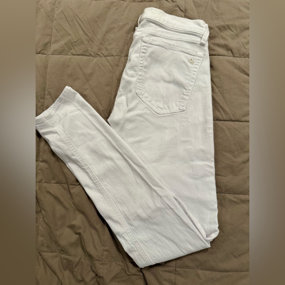 Rag & Bone ‘Dre’ Low Rise Slim White Vintage Stretch Boyfriend Jean, 26 Pristine